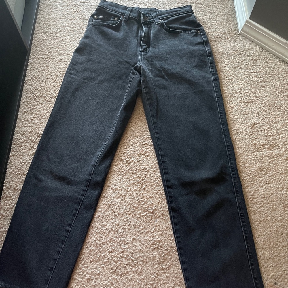 Vintage Washed Black Lee Straight Jeans